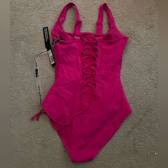 TA3 Hot Pink Squarey Swimsuit - BNWT - L - Picture 5 of 5